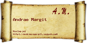 Andrae Margit névjegykártya