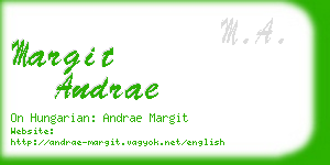 margit andrae business card